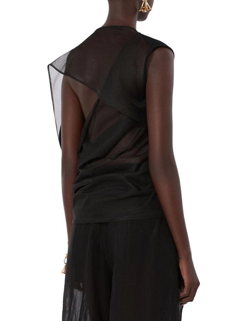 ASYMMETRIC TOP IN STRETCH FABRIC