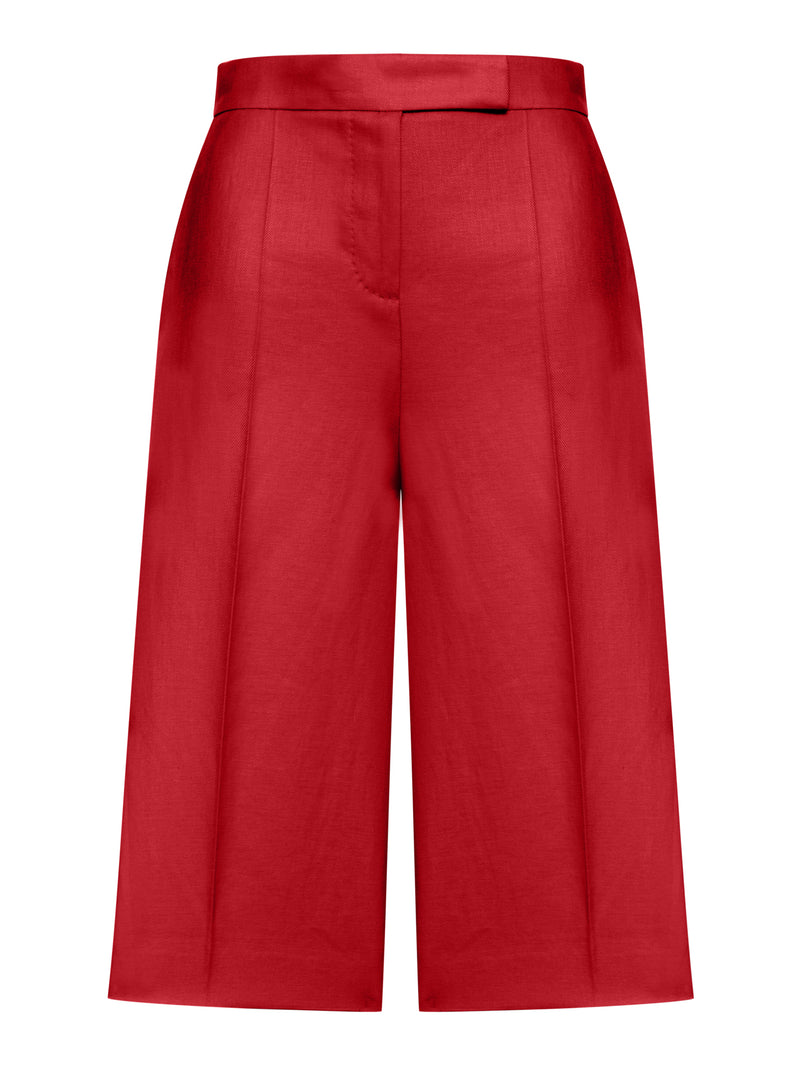 KAKI LINEN BERMUDA SHORTS