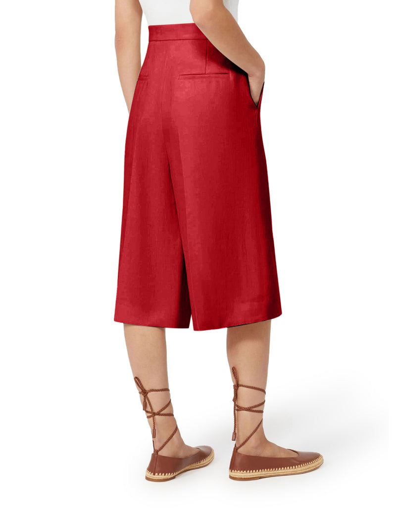 KAKI LINEN BERMUDA SHORTS