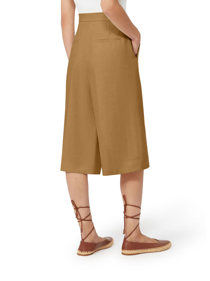 KAKI LINEN BERMUDA SHORTS