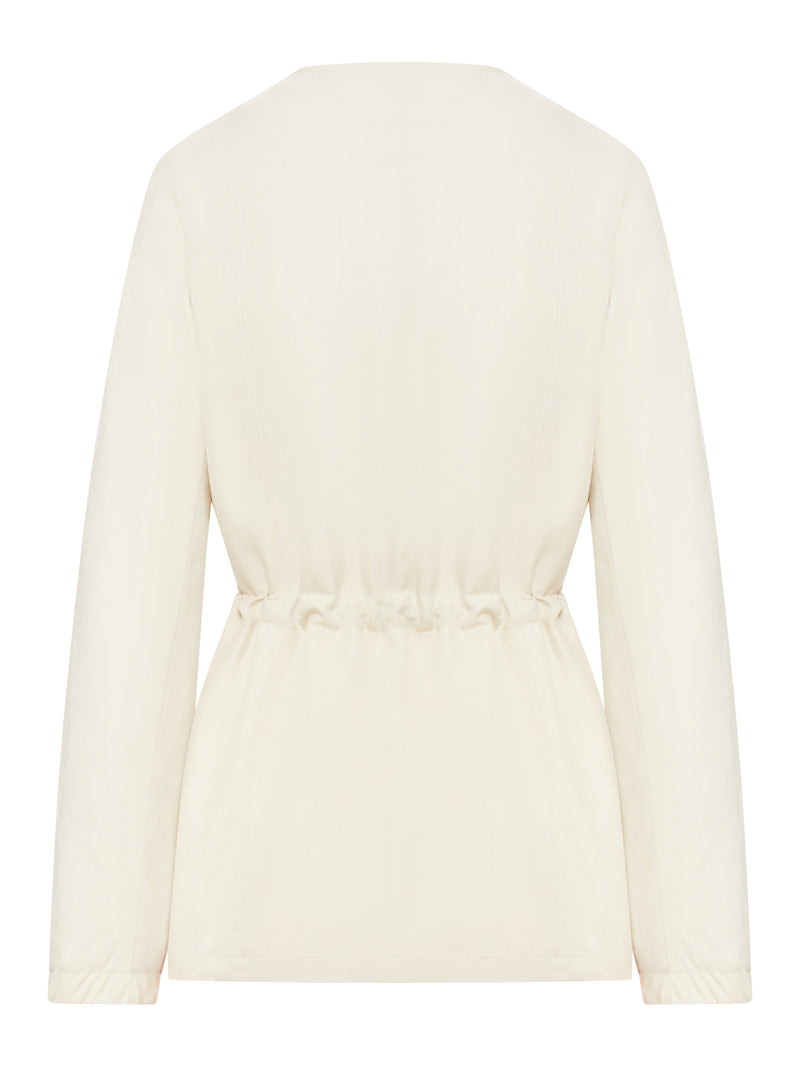 SILK AND LINEN JACKET WITH DRAWSTRING