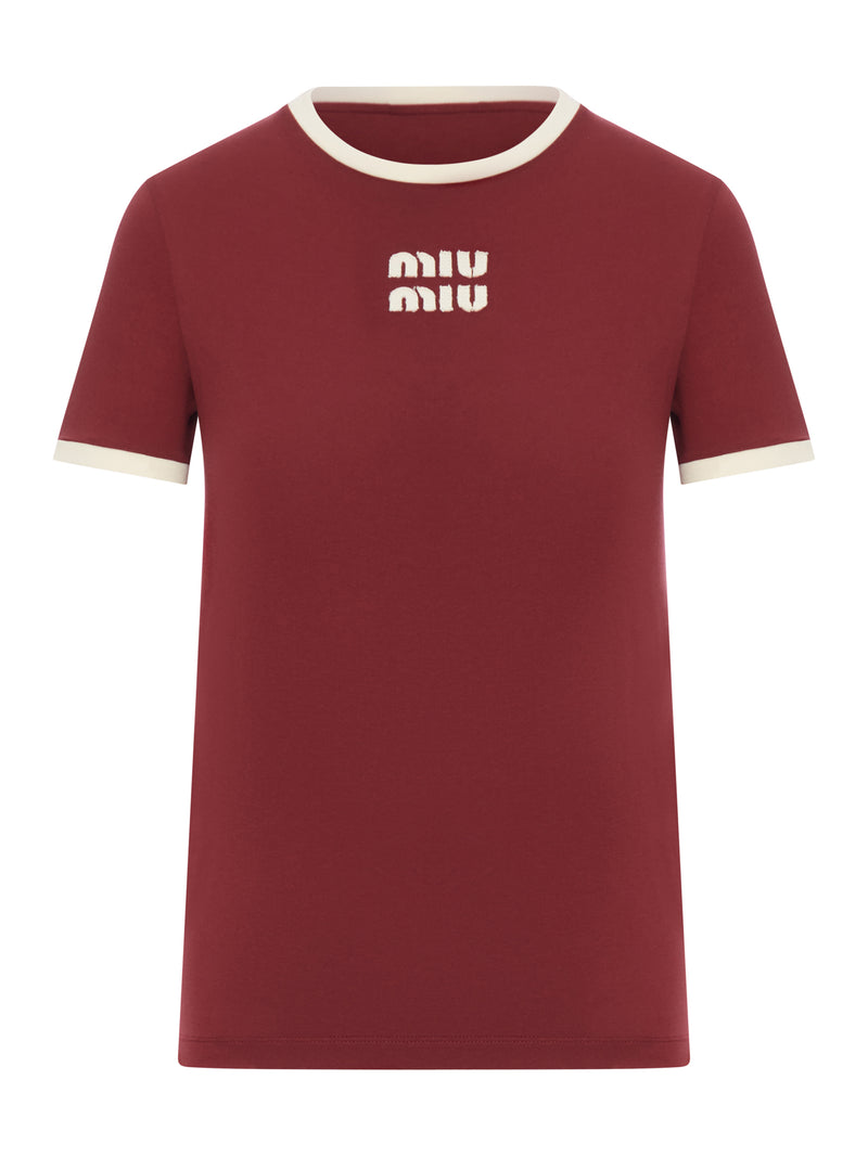 COTTON JERSEY T-SHIRT WITH EMBROIDERED LOGO