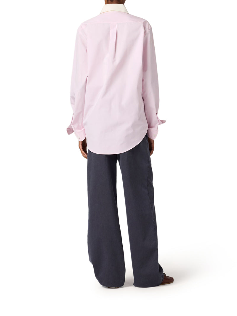 COTTON POPLIN SHIRT WITH LOGO PATCH