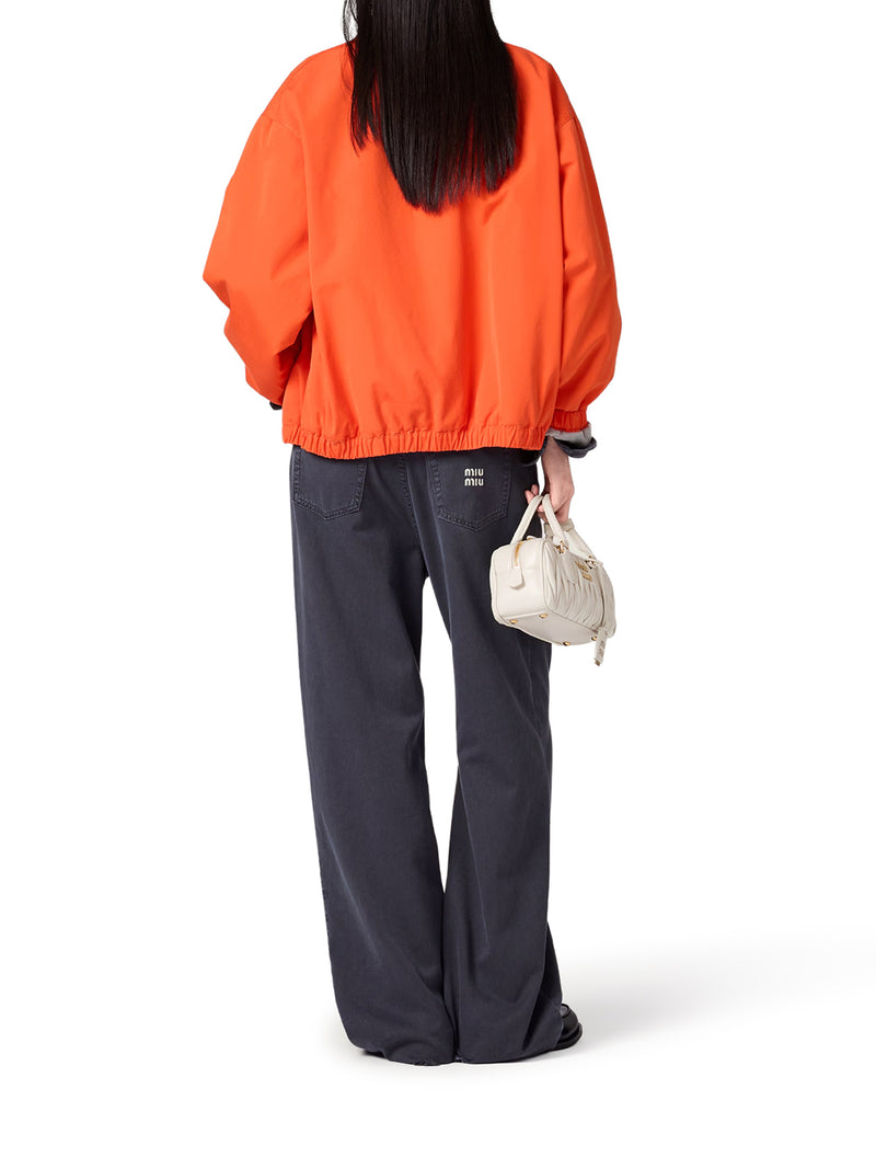 COTTON POPLIN BOMBER JACKET WITH LOGO