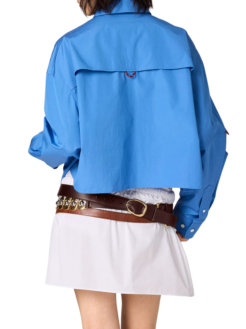 COTTON POPLIN MINI SKIRT WITH LOGO