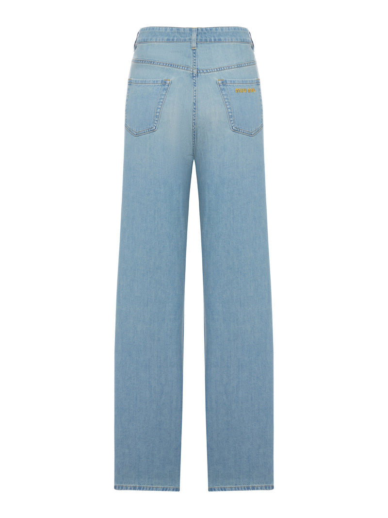 STRAIGHT LEG JEANS IN COTTON DENIM