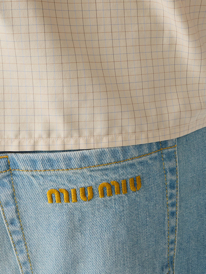 STRAIGHT LEG JEANS IN COTTON DENIM