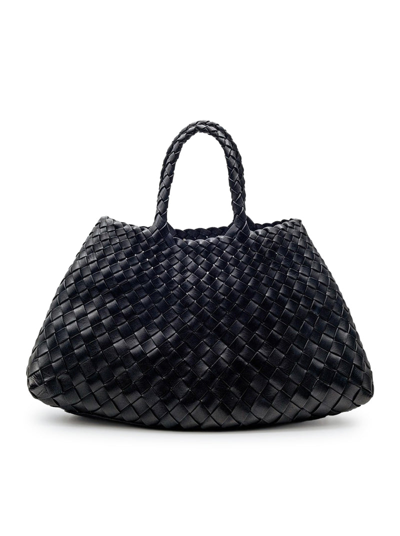 SANTA CROCE SMALL BLACK LEATHER BAG