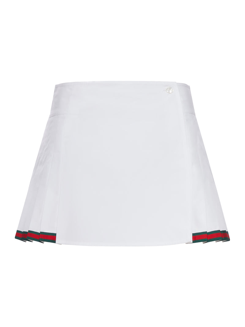 SHORT COTTON POPLIN SKIRT