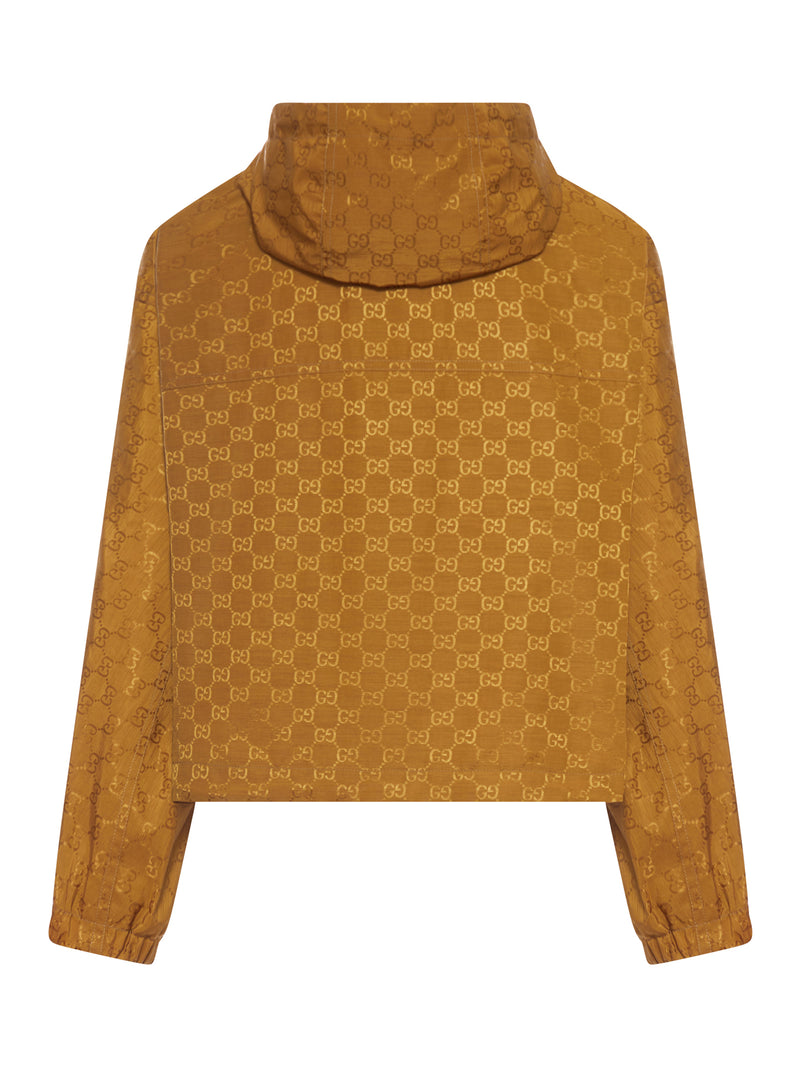 SHORT JACKET IN TECHNICAL JACQUARD FABRIC WITH ALL-OVER GG PATTERN