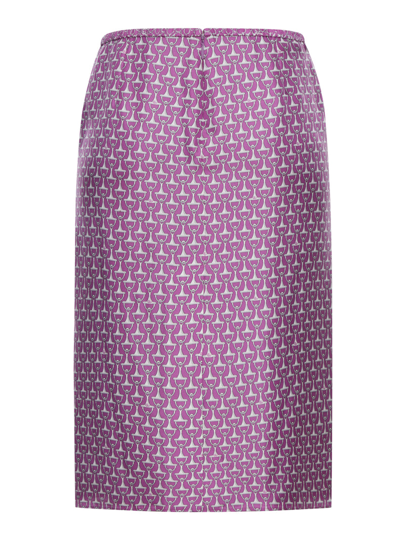 SILK HORSE-PRINT MIDI SKIRT