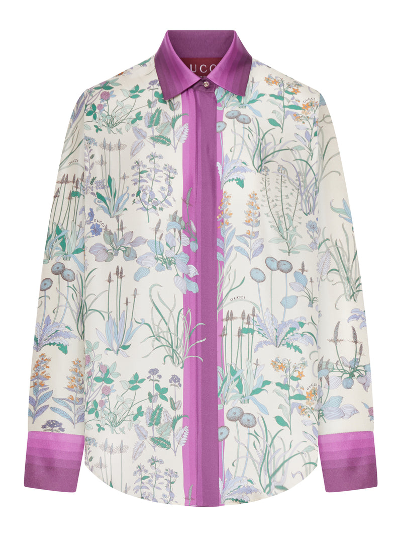 PRINTED SILK TWILL SHIRT