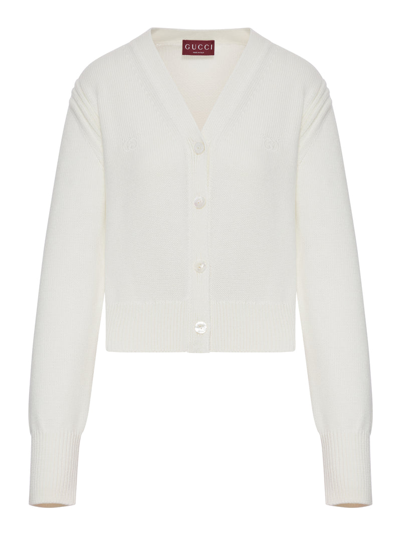 COTTON KNIT CARDIGAN WITH V-NECK