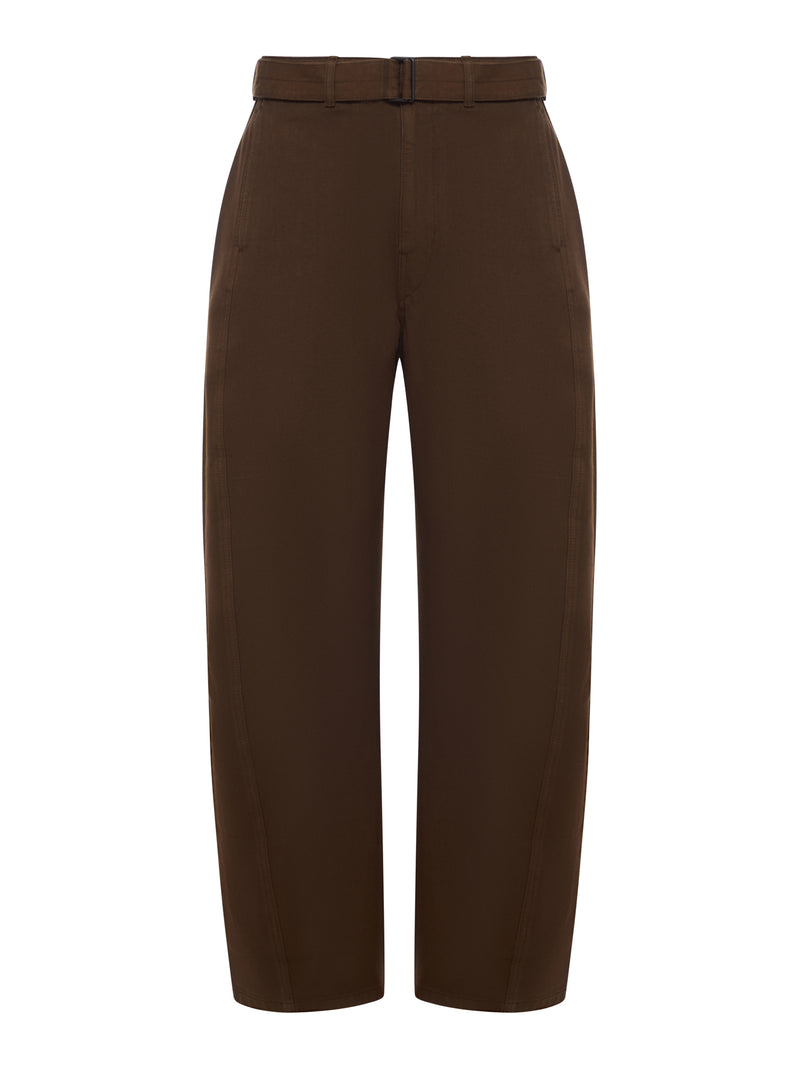 COTTON TROUSERS WITH BRAIDED BELT