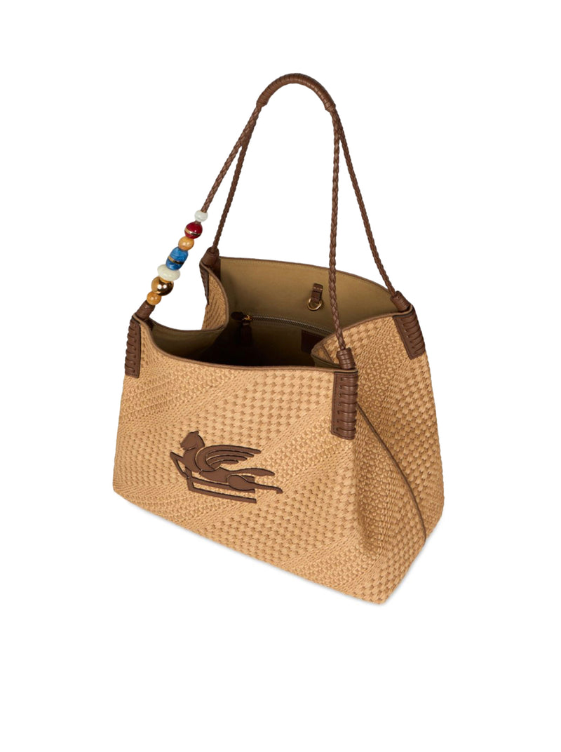 LIBRA RAFFIA SHOPPING BAG