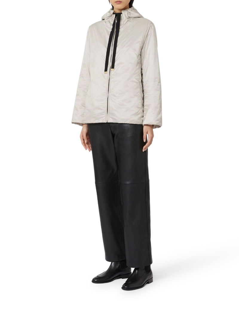 PADDED JACKET WITH HOOD IN WATERPROOF CANVAS