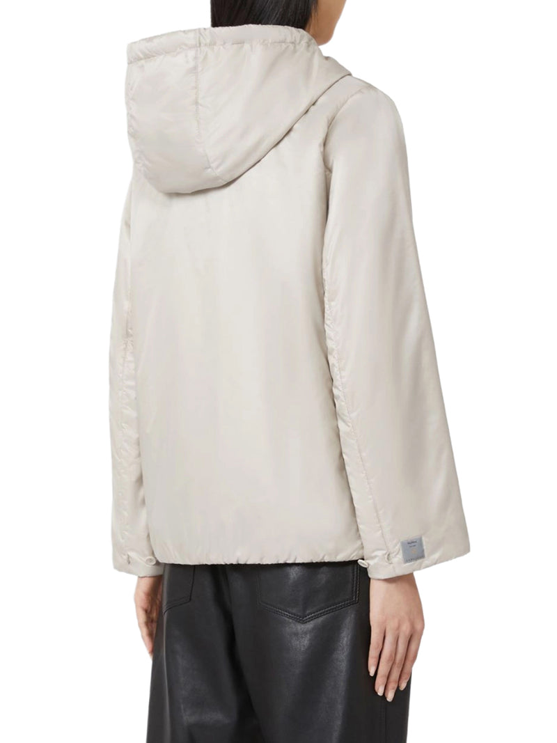 PADDED JACKET WITH HOOD IN WATERPROOF CANVAS