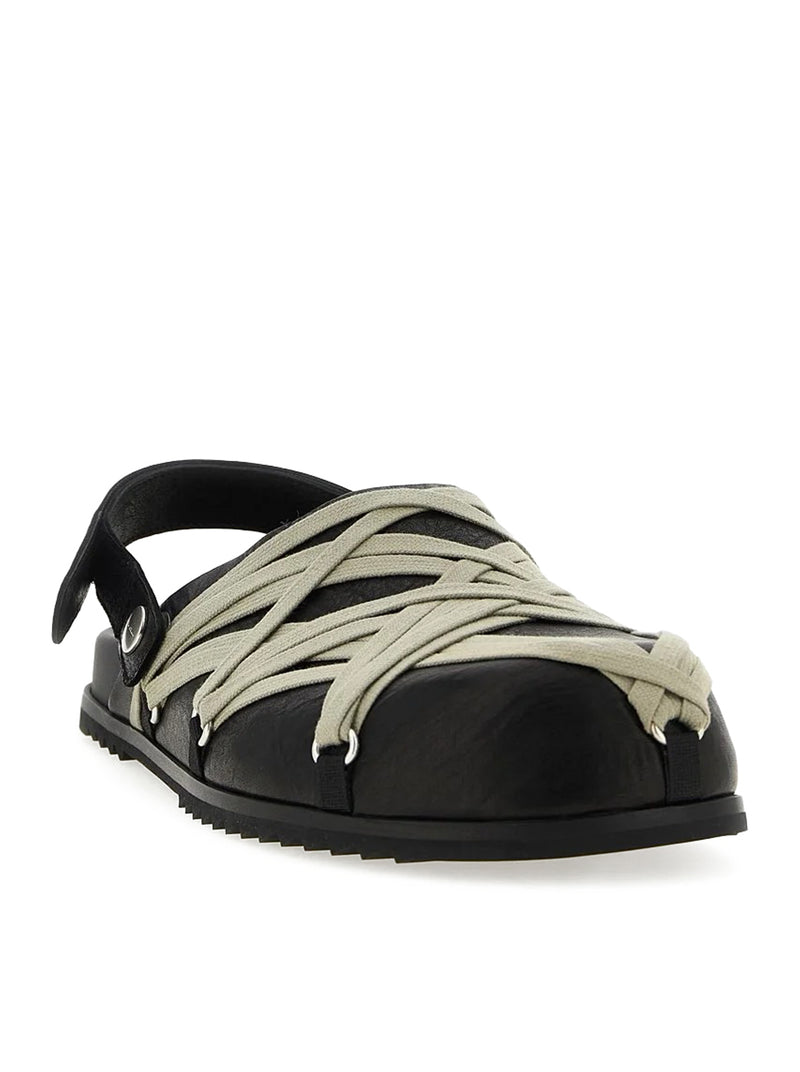 BLACK MEGALACED MULES