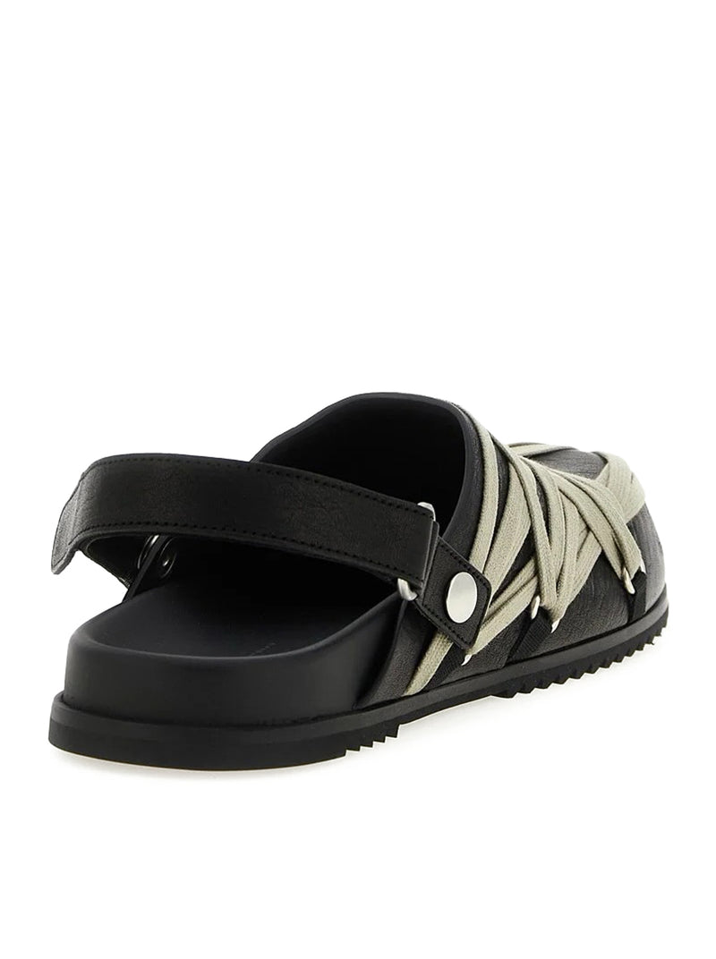 BLACK MEGALACED MULES