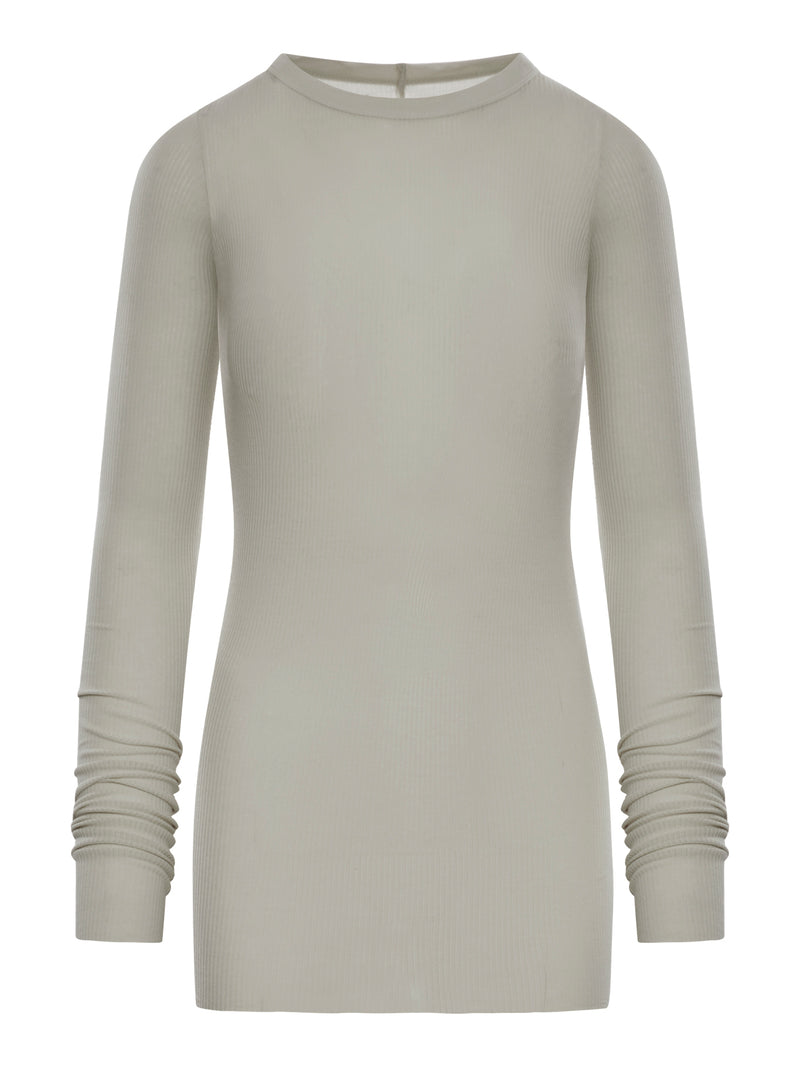 RIBBED SWEATER IN SEMI-TRANSPARENT FABRIC