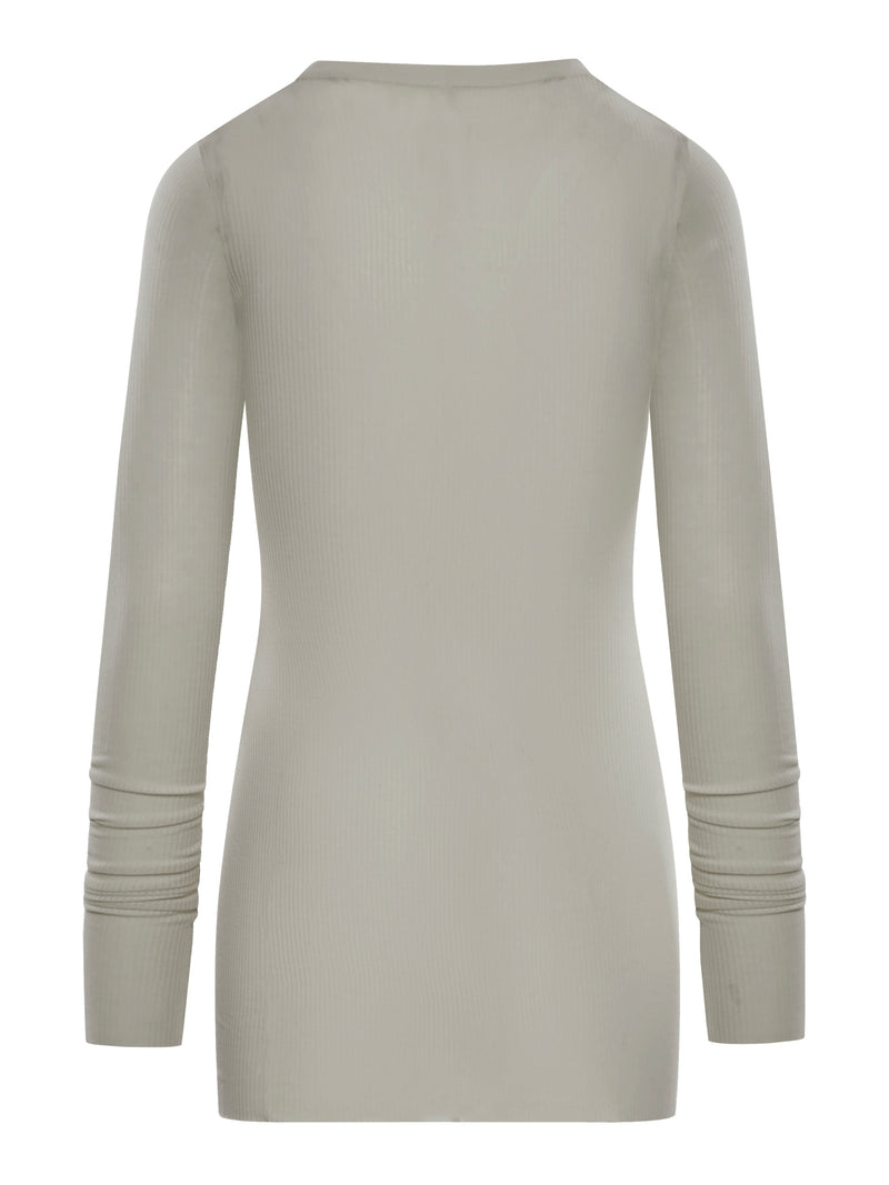 RIBBED SWEATER IN SEMI-TRANSPARENT FABRIC