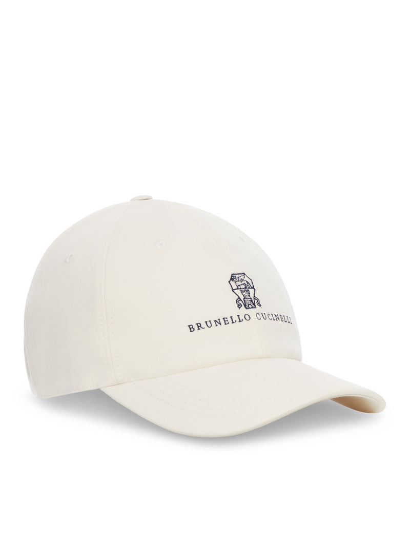 TWISTED COTTON GABARDINE BASEBALL CAP WITH EMBROIDERED LOGO