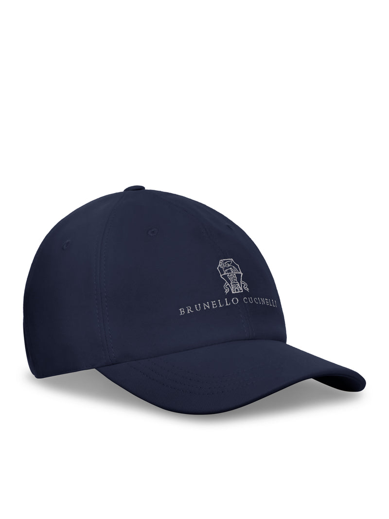 TWISTED COTTON GABARDINE BASEBALL CAP WITH EMBROIDERED LOGO