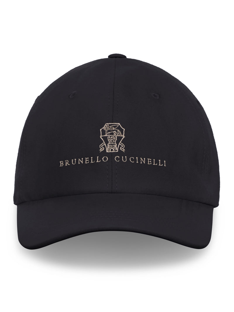 TWISTED COTTON GABARDINE BASEBALL CAP WITH EMBROIDERED LOGO
