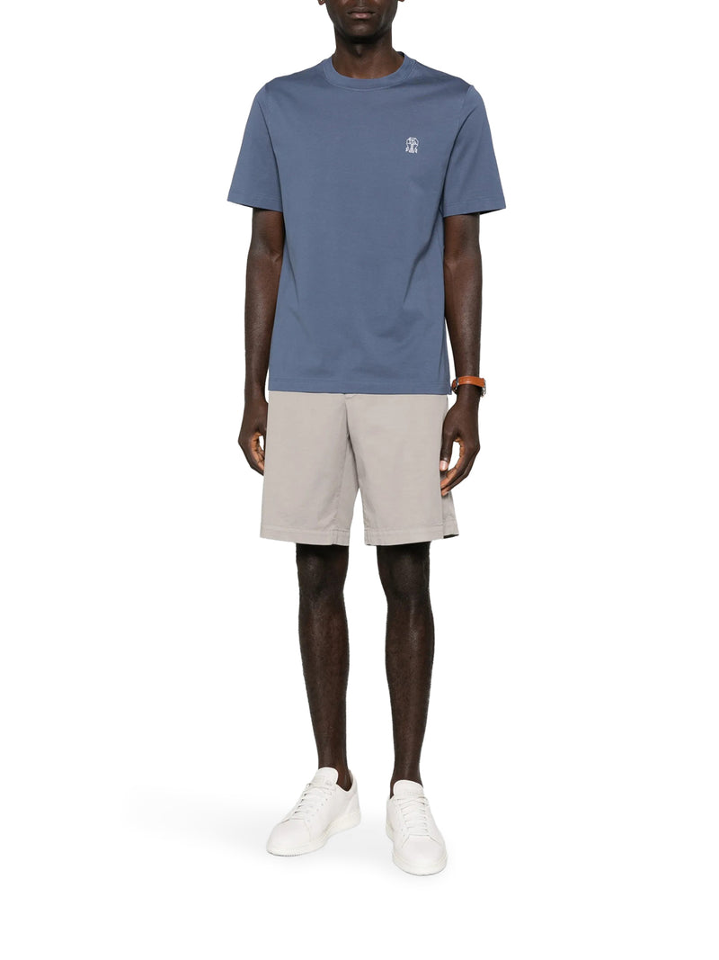 COTTON T-SHIRT WITH CONTRASTING LOGO PRINT