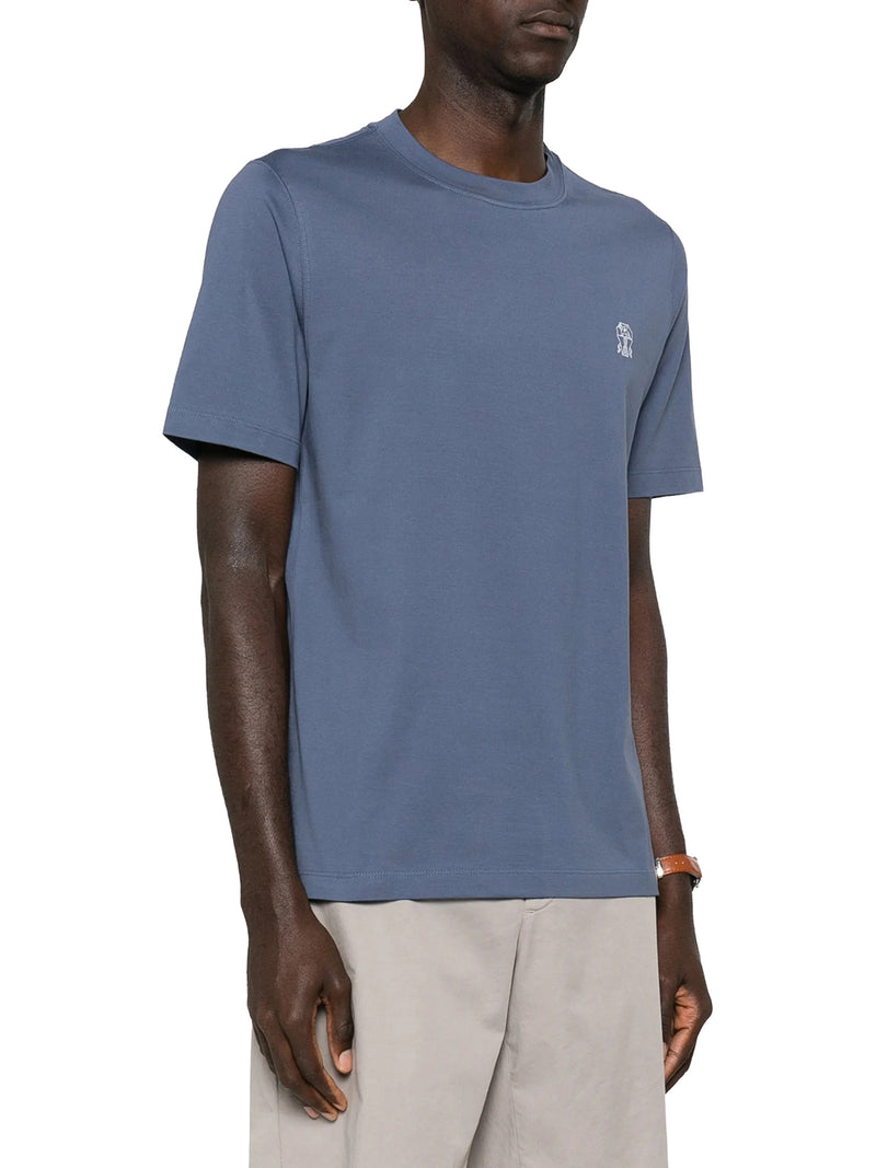 COTTON T-SHIRT WITH CONTRASTING LOGO PRINT