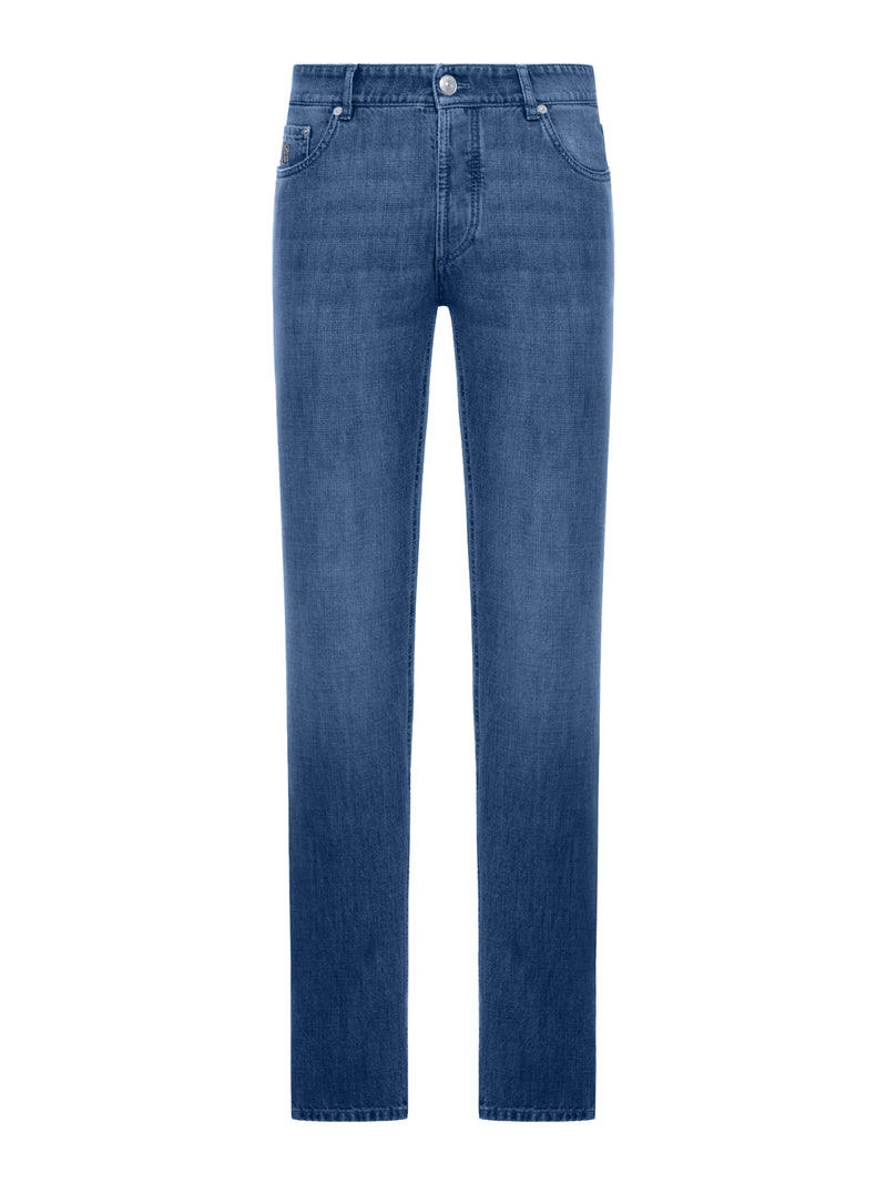 TRADITIONAL FIT FIVE-POCKET TROUSERS IN LIGHTWEIGHT DENIM