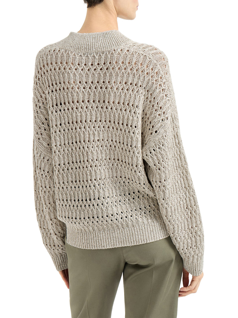 DAZZLING BRAIDS LINEN CARDIGAN