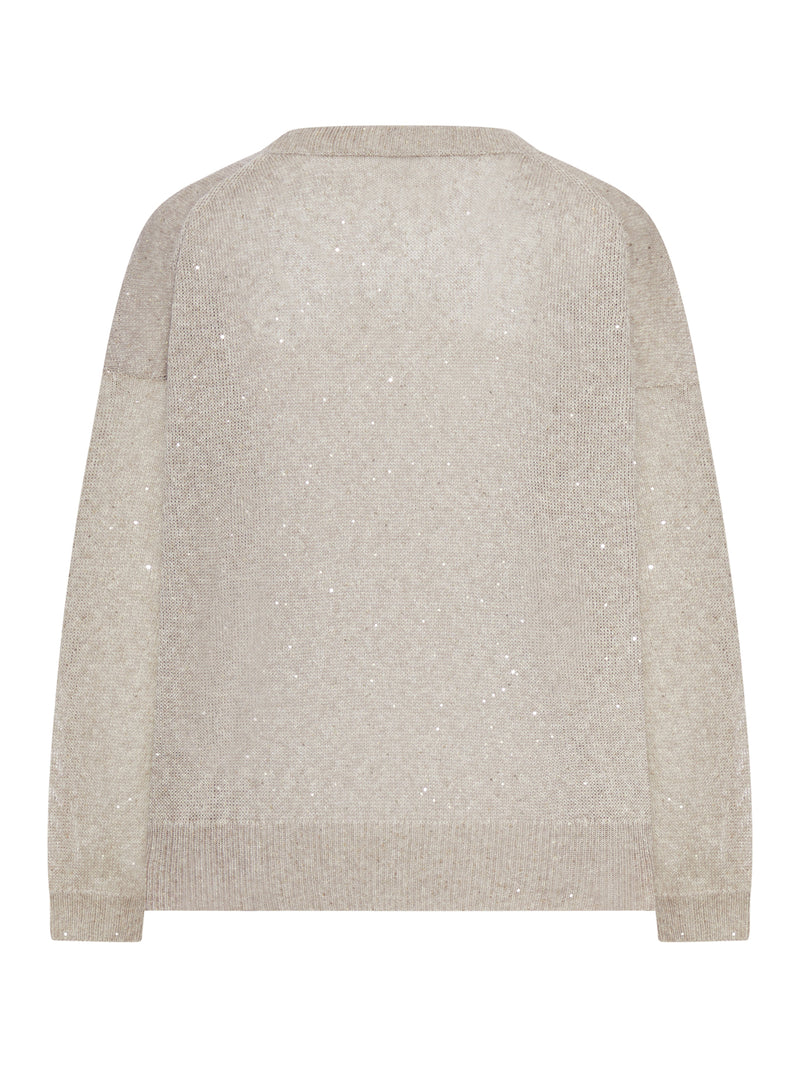 SPARKLING CREW NECK LINEN SWEATER