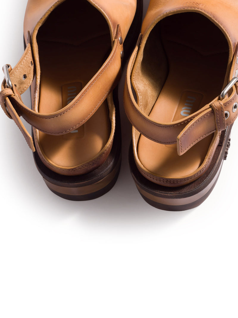 LEATHER FOULE SABOT
