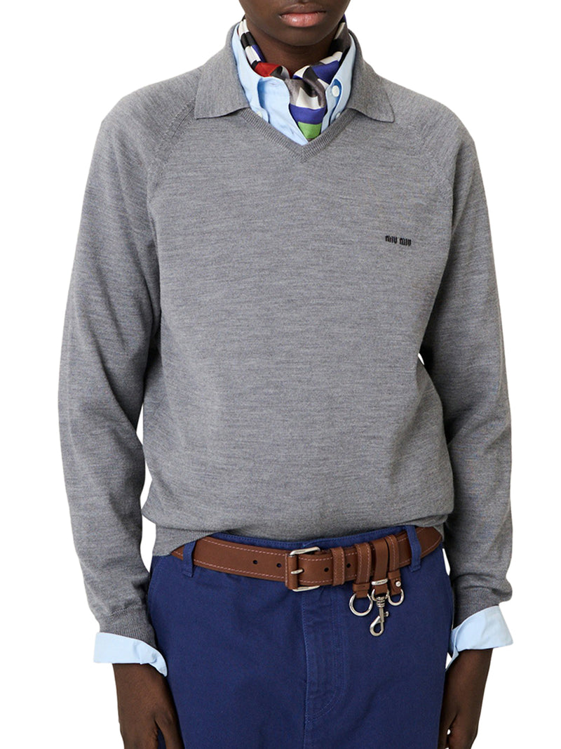 WOOL POLO SWEATER