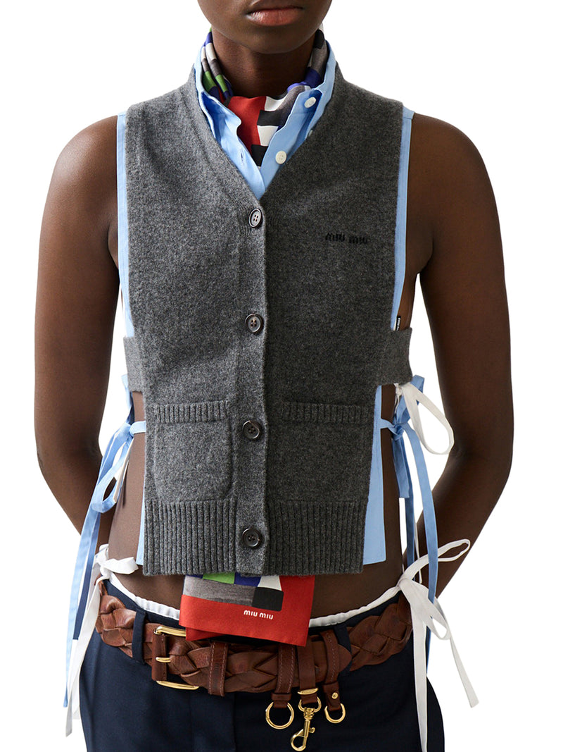 CASHMERE CARDIGAN VEST