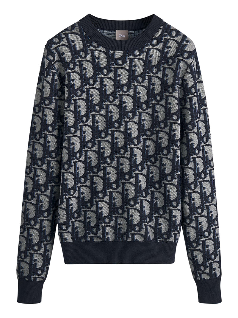 DIOR OBLIQUE JACQUARD SWEATER IN COTTON, WOOL AND SILK BLEND