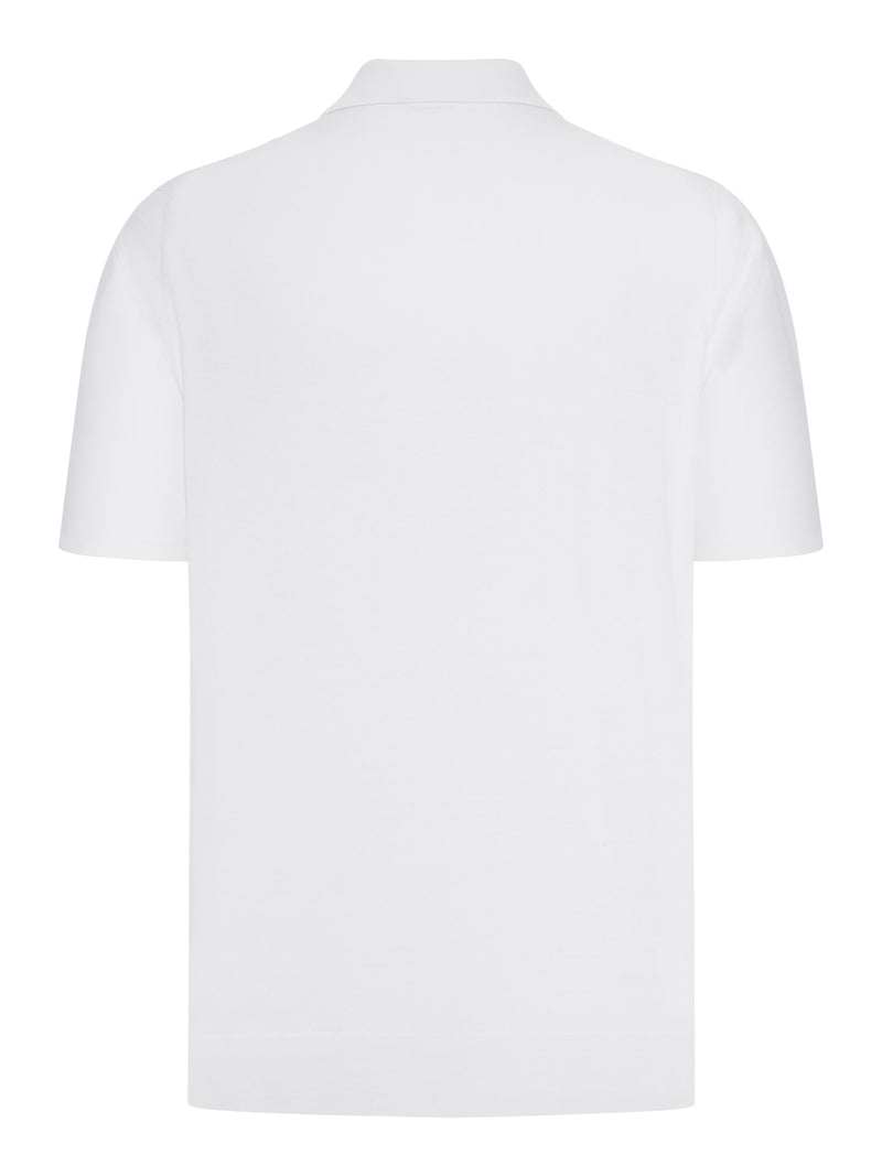 SOLID COLOR COTTON KNITTED POLO SHIRT