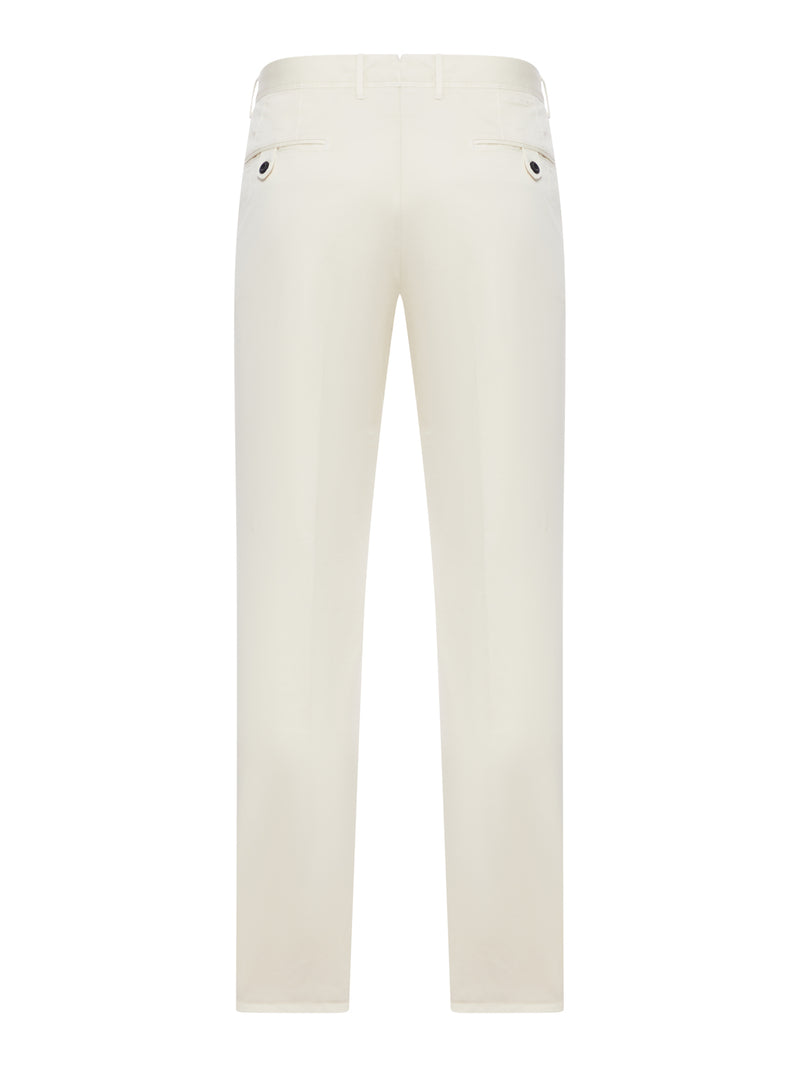 STRAIGHT LEG TAILORED COTTON TROUSERS