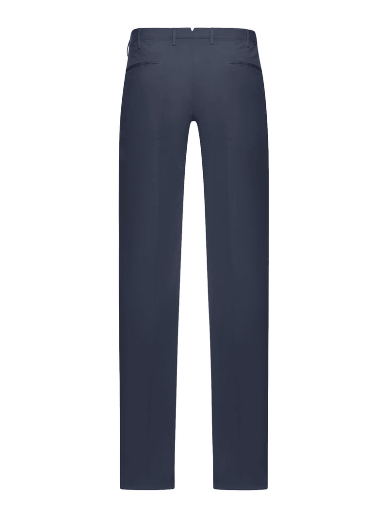 SLIM FIT TAILORED COTTON TROUSERS
