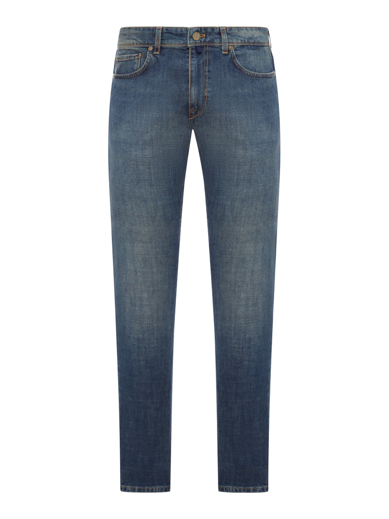 MEDIUM WASH BLUE COTTON DENIM JEANS