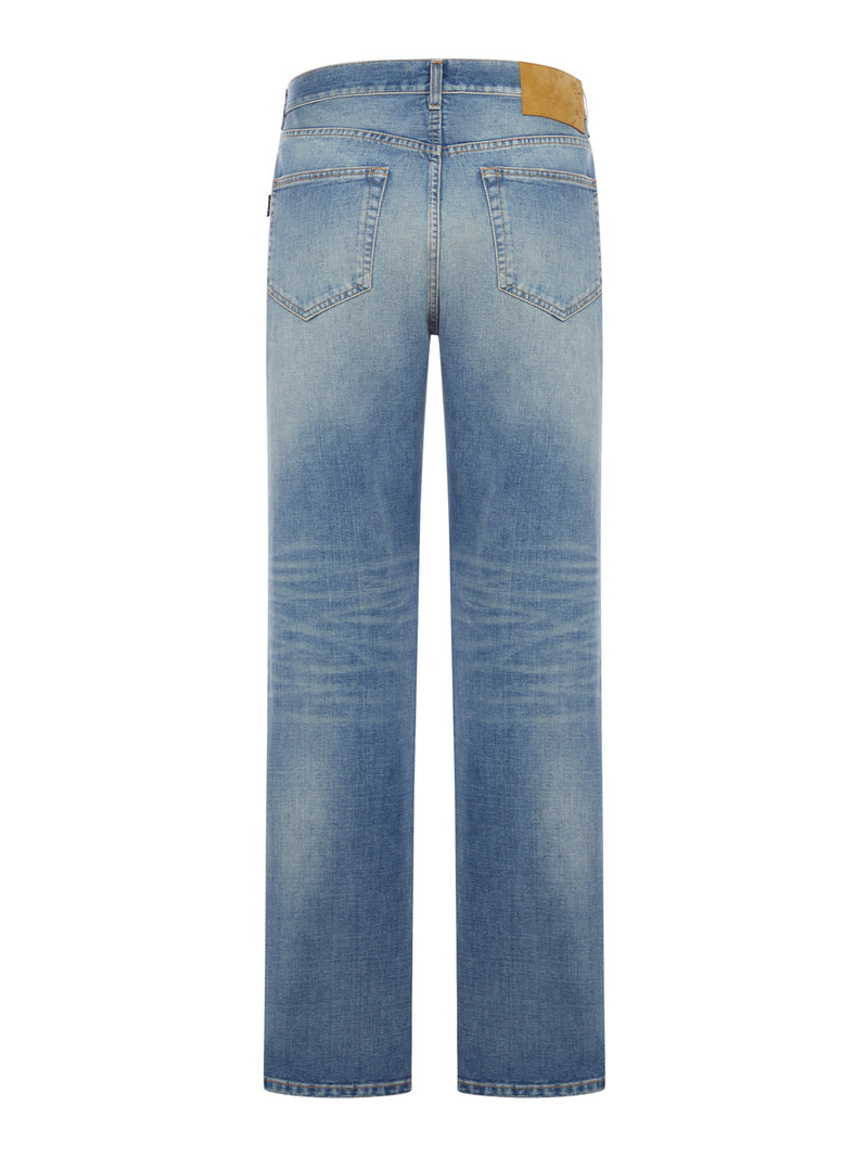 STRAIGHT LEG JEANS IN COTTON DENIM
