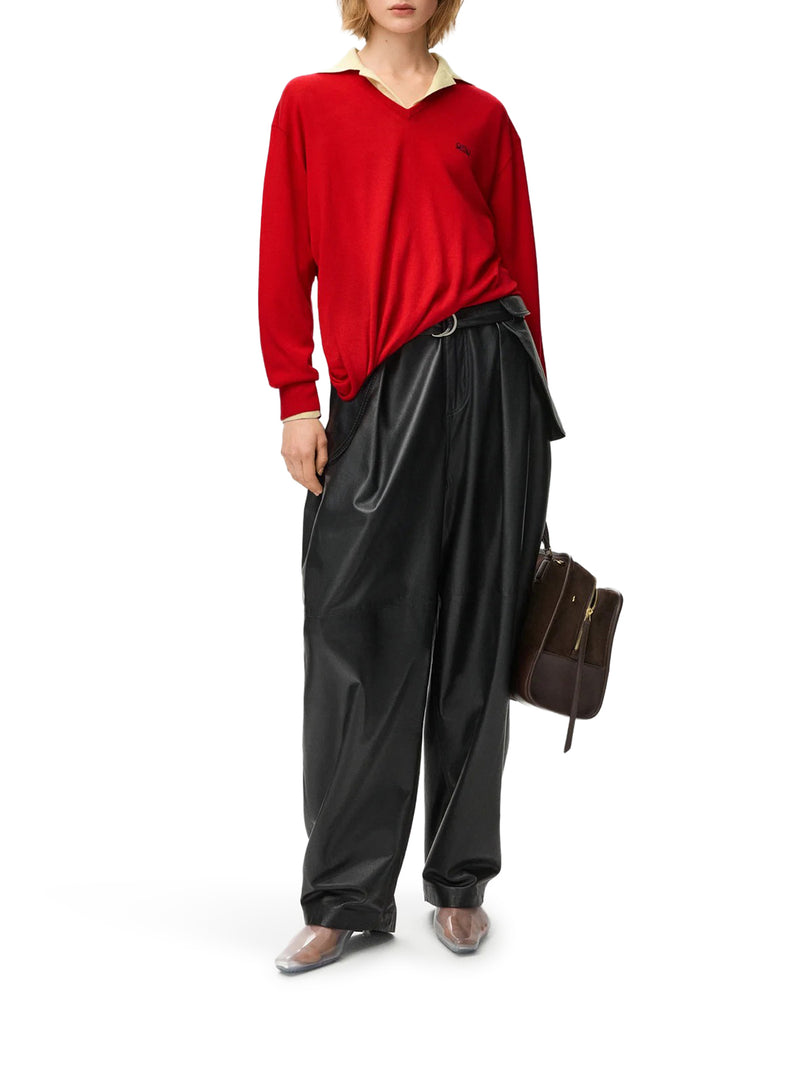 DRAPED MERINO WOOL SWEATER