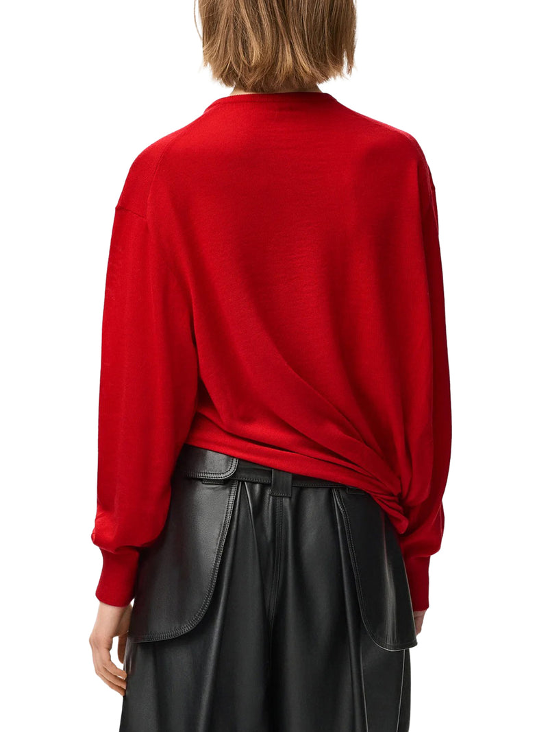 DRAPED MERINO WOOL SWEATER