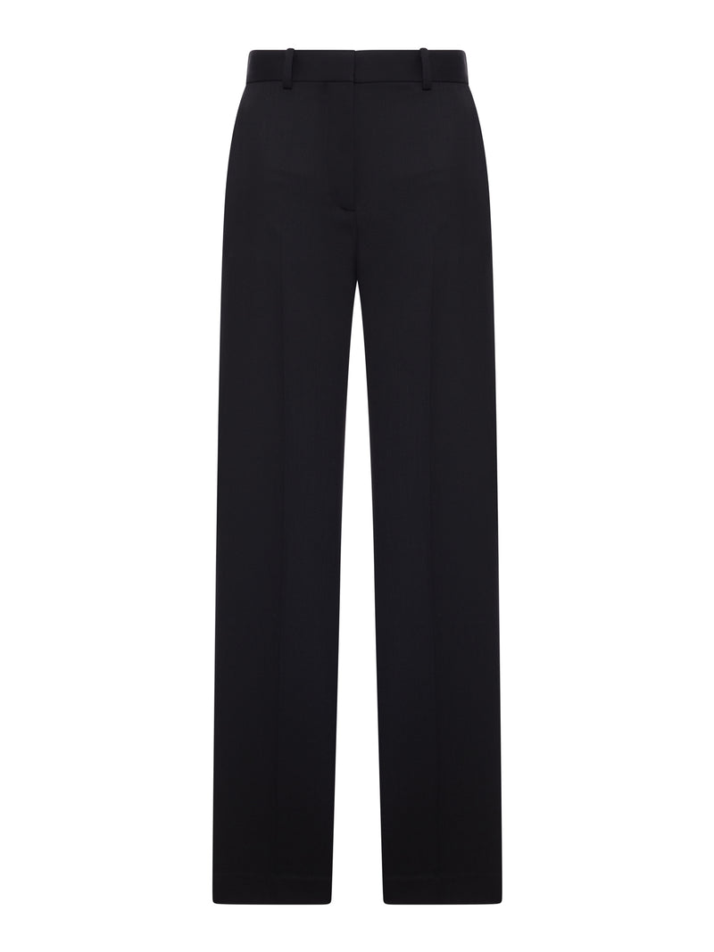 BLACK TAILORED TROUSERS WITH CONTRASTING SIDE BAND