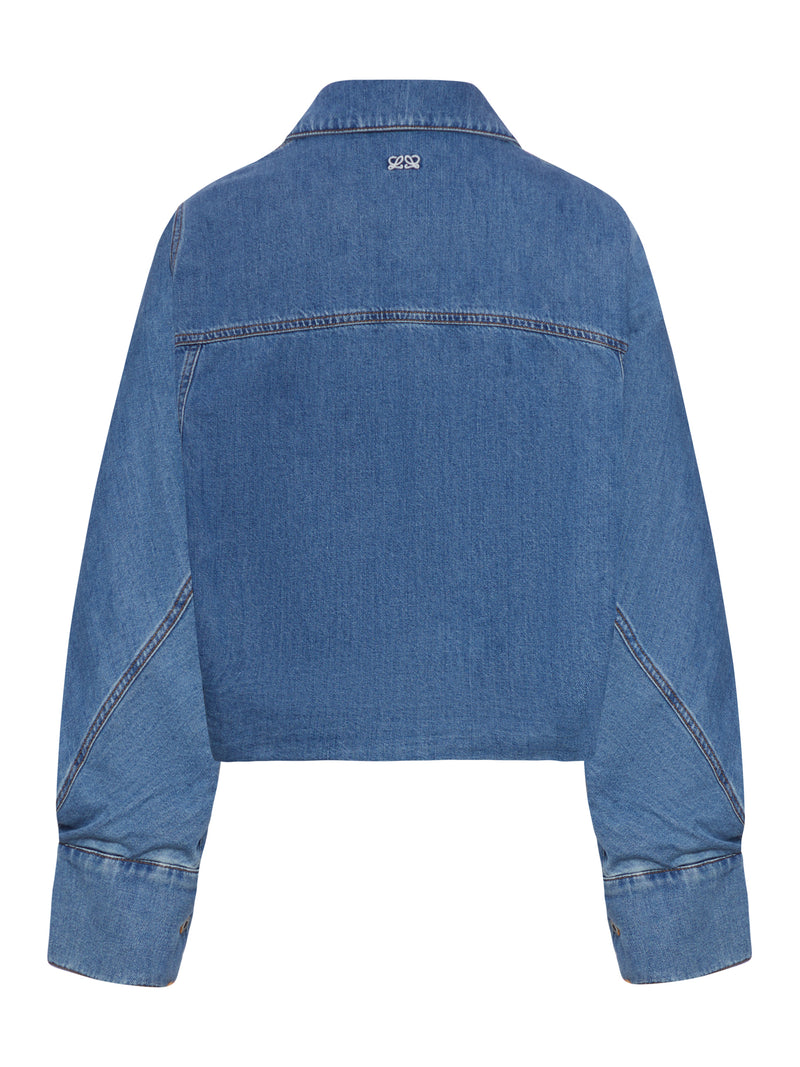 CROPPED DENIM JACKET WITH WIDE SLEEVES