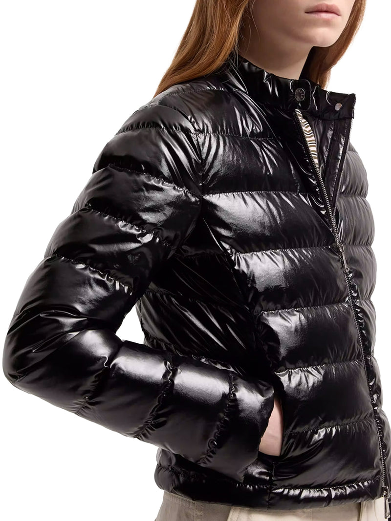 SHORT DOWN JACKET WITH BOW TIE