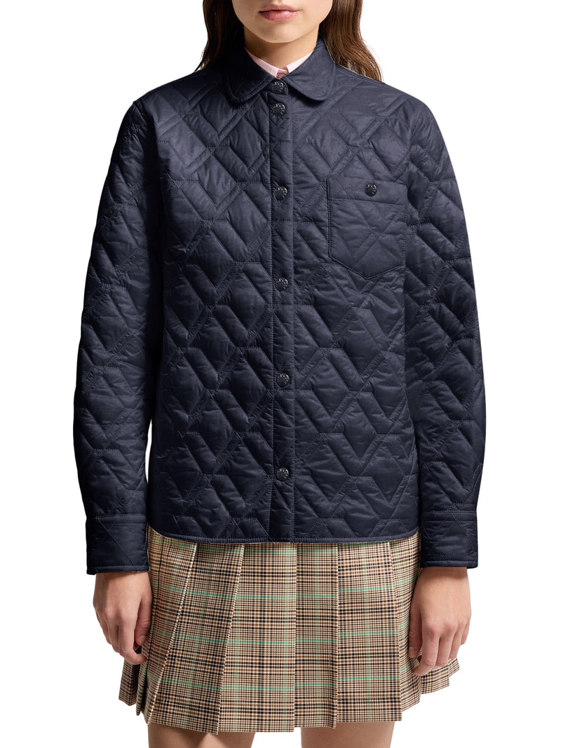 DIAMOND QUILTED PADDED SHIRT JACKET