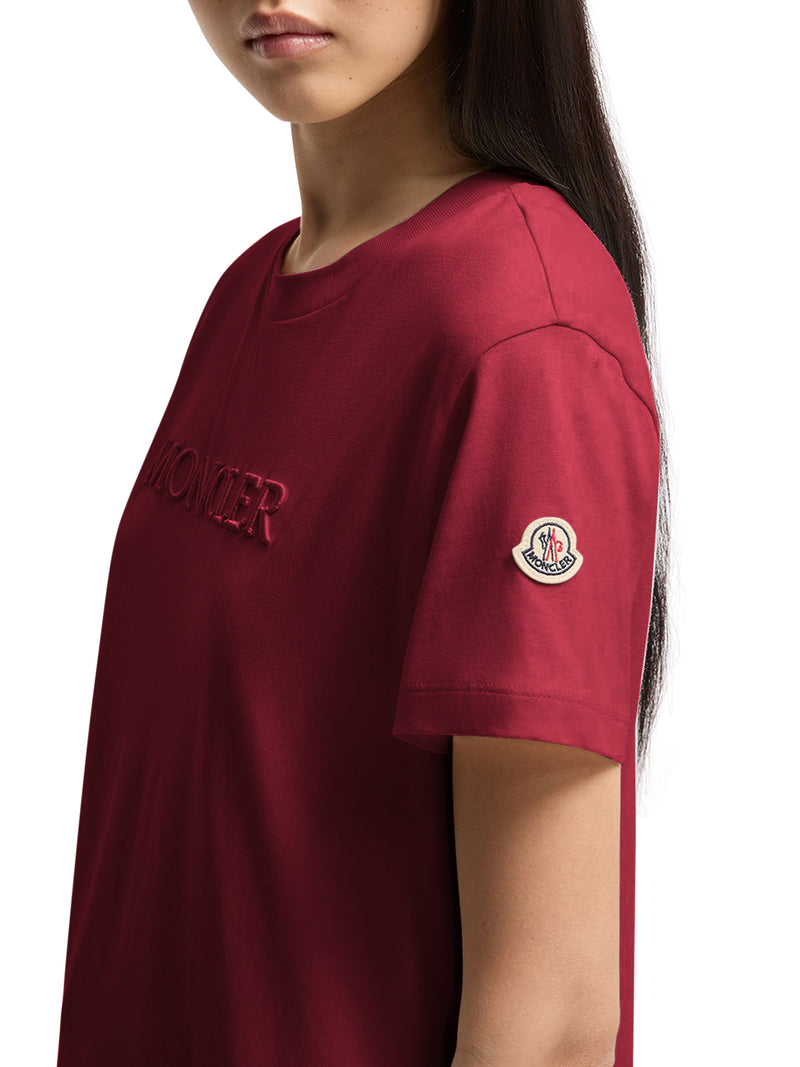 COTTON T-SHIRT WITH EMBROIDERED TONE-ON-TONE LOGO