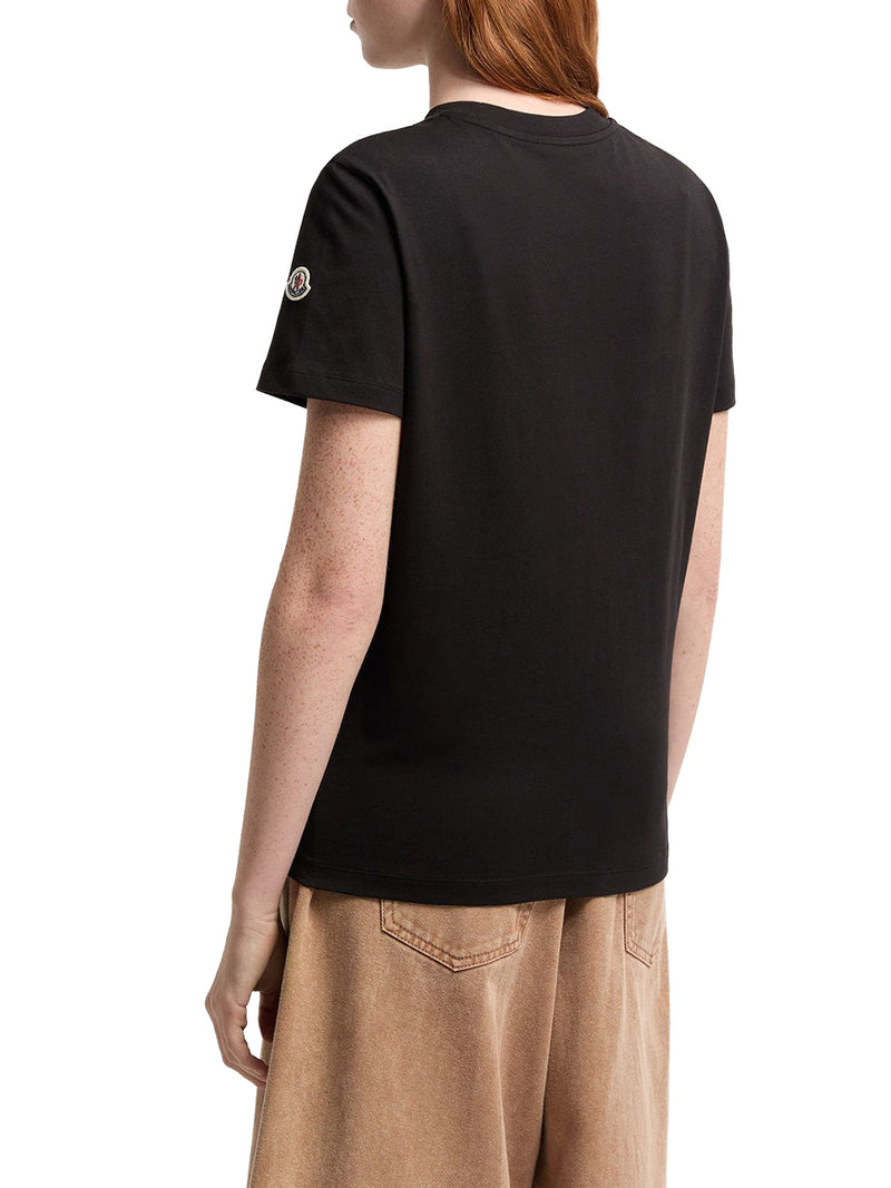 COTTON T-SHIRT WITH EMBROIDERED TONE-ON-TONE LOGO